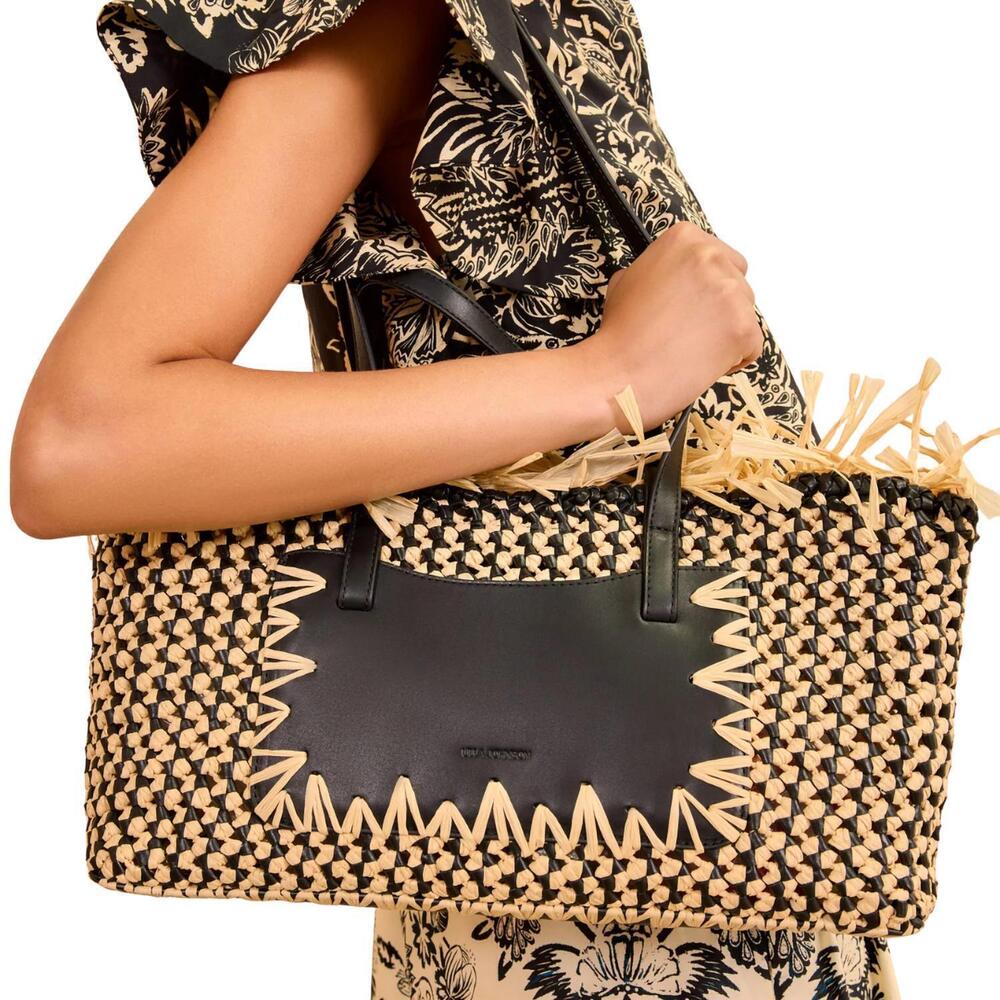 NEW ULLA JOHNSON lali small east-west tote in noir natural - Picture 2 of 2